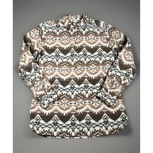 Woolrich Aztec Print Shirt Women Small Southwestern Long Sleeve Button-EUC